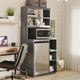 thumbnail image 1 of The Organization Station with Mini Refrigerator and Microwave Storage Space, Assorted Colors, 1 of 11