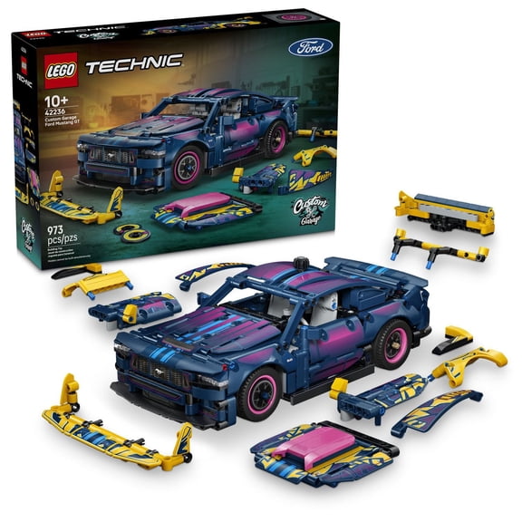 LEGO Technic Custom Garage Ford Mustang GT Car, 973 pc.