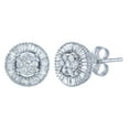 thumbnail image 1 of 0.46 CT. T.W. Diamond Round/Baguette Earrings in 14K Gold, 1 of 7