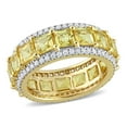thumbnail image 1 of Princess Cut Gemstone & Diamond Eternity Ring in 14K Gold, 1 of 7