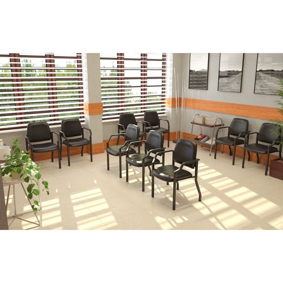 BOSS Office Antimicrobial Vinyl Steel Frame Guest Arm Chair