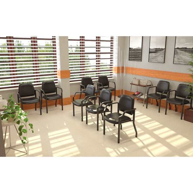 BOSS Office Antimicrobial Vinyl Steel Frame Guest Arm Chair