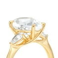thumbnail image 5 of Pear Cut Lab Created Gemstone 3-Stone Ring in 14K Gold, 5 of 7