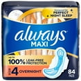 thumbnail image 1 of Always Maxi Overnight Pads with Wings, Size 4, 84 ct., 1 of 10