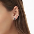 thumbnail image 3 of London Blue Topaz Emerald Cut Earrings in 14K White Gold, 3 of 5