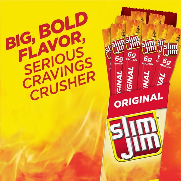 Slim Jim Giant Smoked Meat Sticks, Original Flavor, 0.97 oz., 24