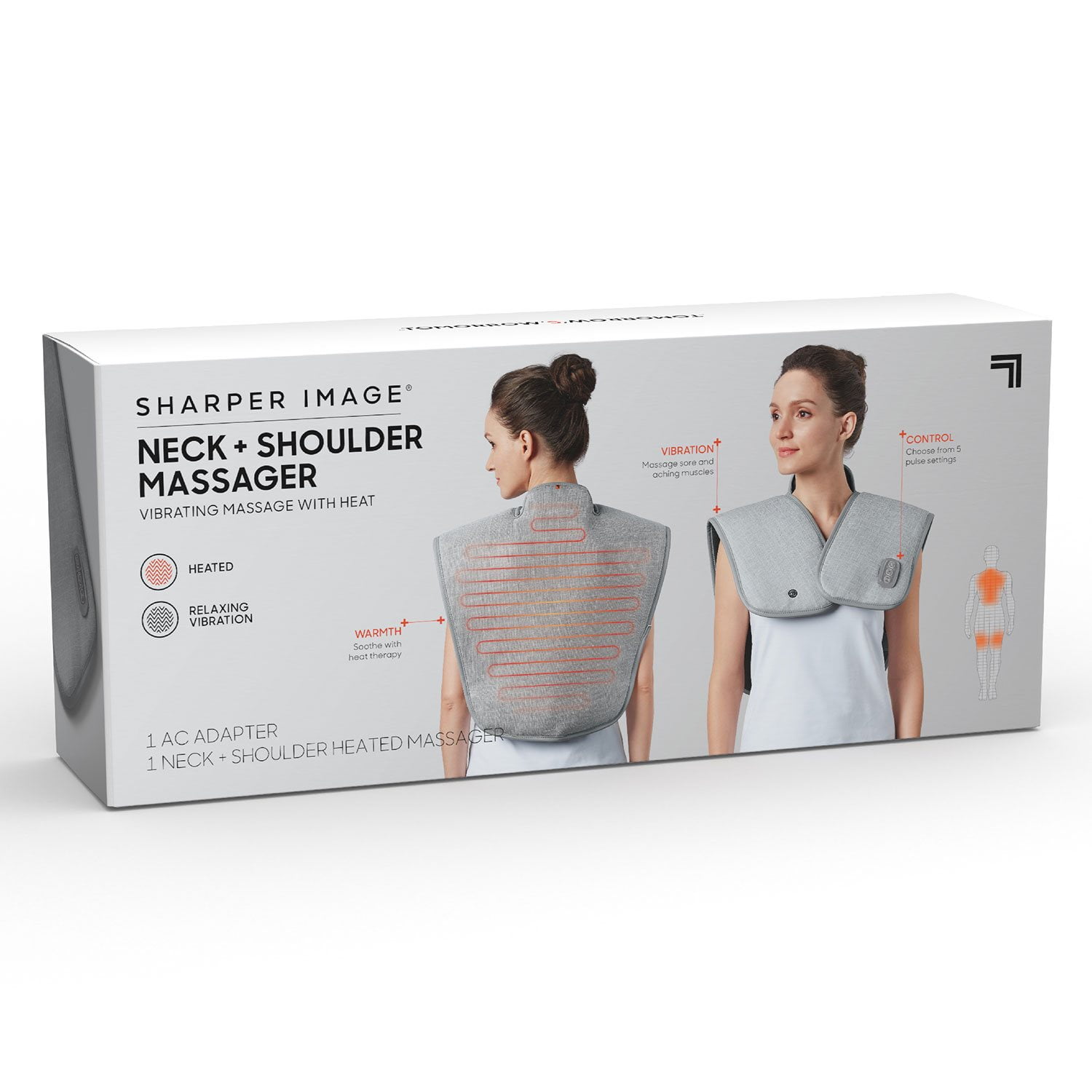 Sharper Image Heated Neck and Shoulder Massager Wrap