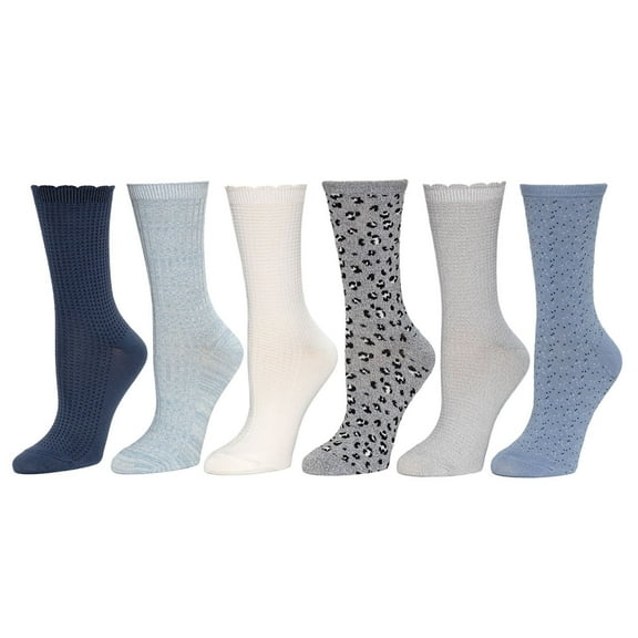 Cuddl Duds Women's 6-Pack Super Soft Crew Sock