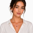 thumbnail image 8 of Pear Cut Lab Gemstone Earring and Necklace Set in Sterling Silver, 8 of 8