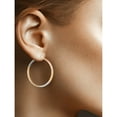 thumbnail image 3 of 14K Tri Color Brilliant Diamond Cut Round Hoop Earrings, 3 of 5