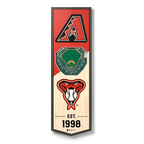YouTheFan MLB  6"x19" 3D Stadium View Banner, Assorted Teams