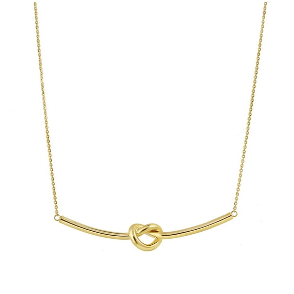 Bar Knot Tube Necklace in 14K Yellow Gold