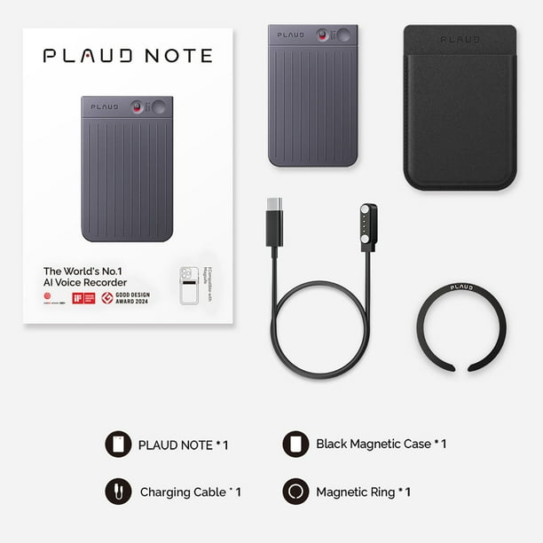 PLAUD NOTE AI Voice Recorder ブラック Amazon.com: Plaud Note AI Voice Recorder with Two Cases, with App