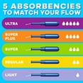 thumbnail image 2 of Tampax Pearl Tampons Trio Pack, Unscented, Light, Regular & Super, 86 ct., 2 of 8