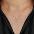 thumbnail image 5 of 0.20 CT. T.W. Round Cut Diamond Cross Pendant Necklace in 14K Gold, 5 of 7