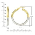 thumbnail image 5 of Two Tone High Polish & Textured Hoop Earrings in 14K Gold, 5 of 5