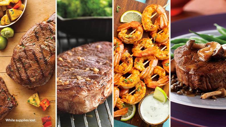 Great on the grill. Premium meat and seafood. Shop now