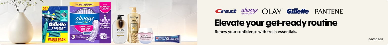 Elevate your get-ready routine. Renew your confidence with fresh essentials with P and G. 