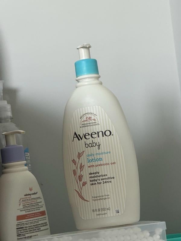 Aveeno Baby Daily Moisture Lotion with Pump, 24hr Protection, 18