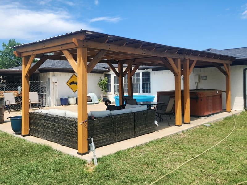 Backyard Discovery 14' x 10' Delray Cedar Pergola with PowerPort