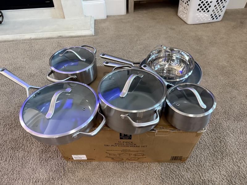 Member's Mark 11-Piece Modern Tri-Ply Cookware Set with Ceramic