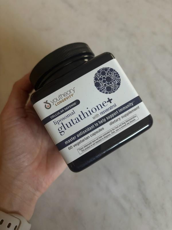 glutathione tablets vegetarian Youtheory Liposomal Glutathione+ with Resveratrol Capsules, 120 ct Protein & Fitness Form:Tablet 💎 Glutathione Sports Nutrition