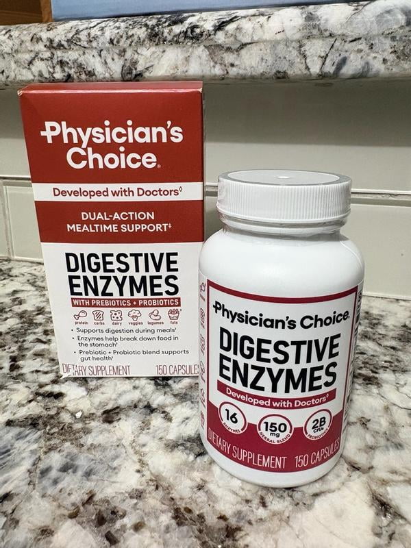 best digestive enzymes for glp 1 Physician's Choice Digestive Enzymes with Probiotic, 150 ct