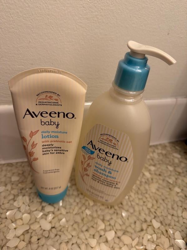 Aveeno Baby Daily Moisture Lotion with Pump, 24hr Protection, 18
