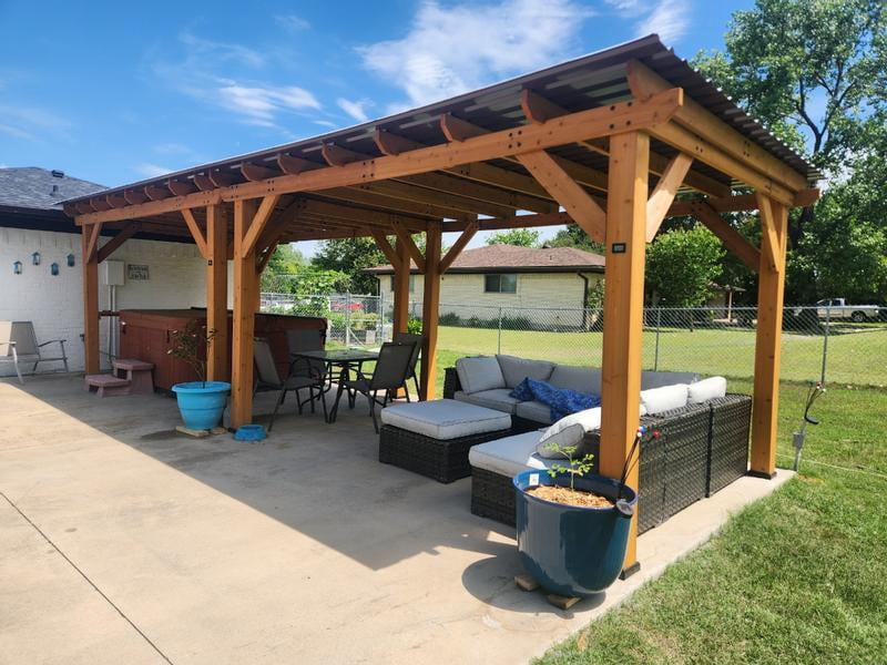 Backyard Discovery 14' x 10' Delray Cedar Pergola with PowerPort
