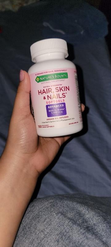 nature's bounty glutathione Optimal Solutions Advanced, Hair Skin & Nails Strawberry Gummies, Biotin 6000 mcg, 140 ct Nature's Bounty Optimal Solutions Advanced