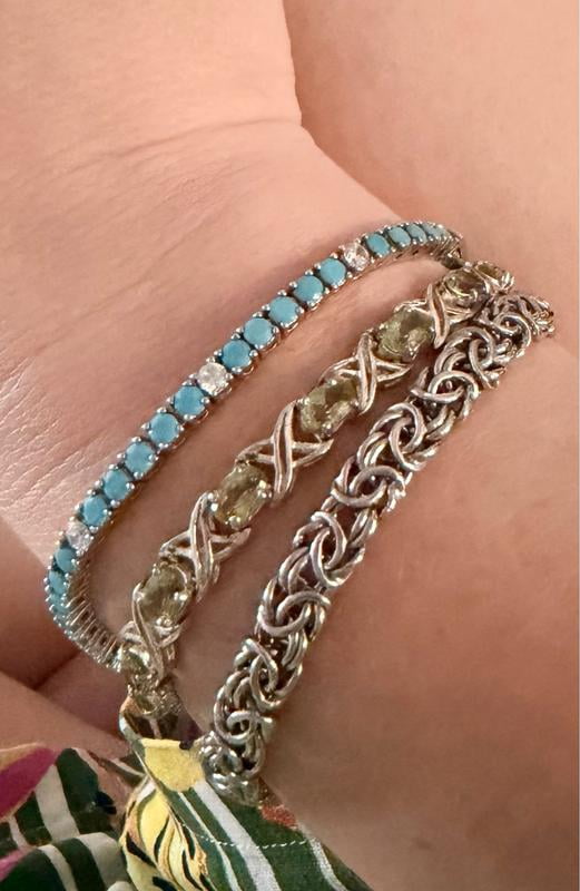rhodium plated sterling silver 6.5mm byzantine bracelet - Samsclub.com
