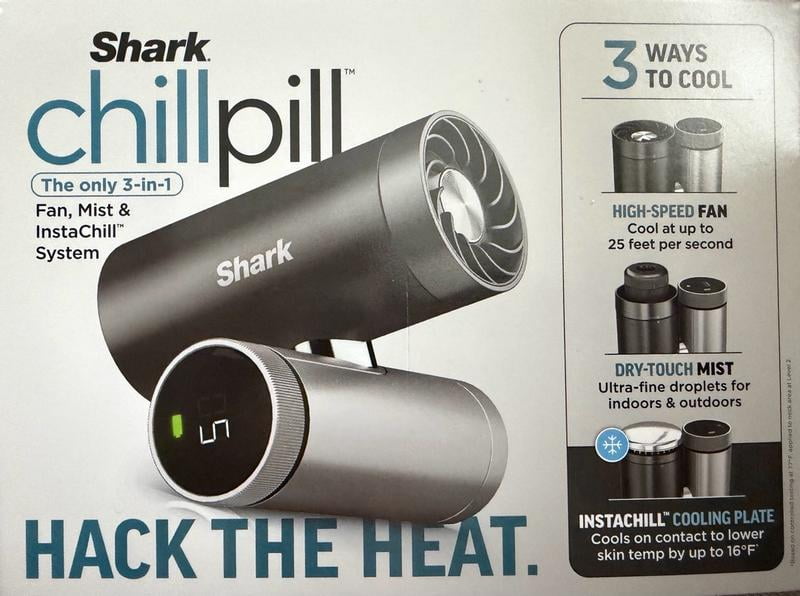 Shark ChillPill Rechargeable Portable Handheld Fan with Dry Mist
